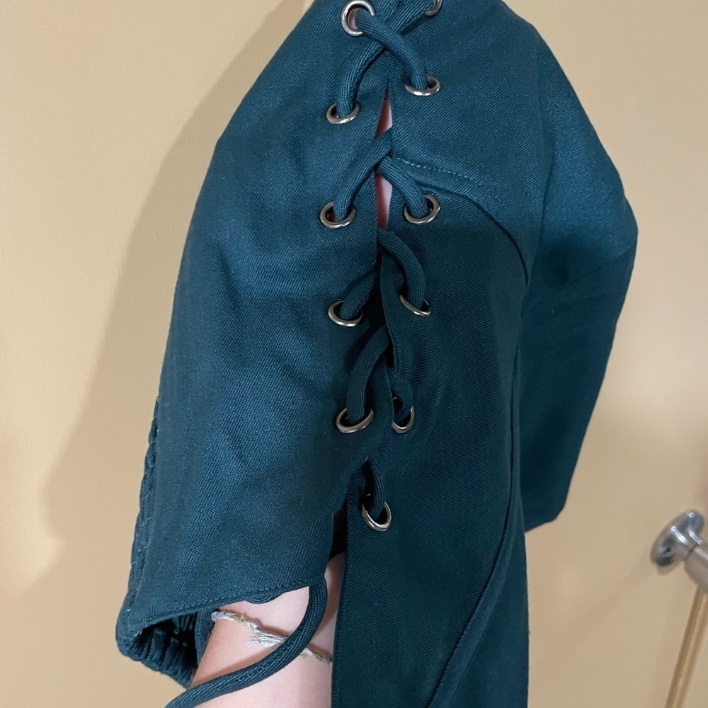 NWT The Drop Elegant Teal Corset Crop Top - Picture 3 of 13